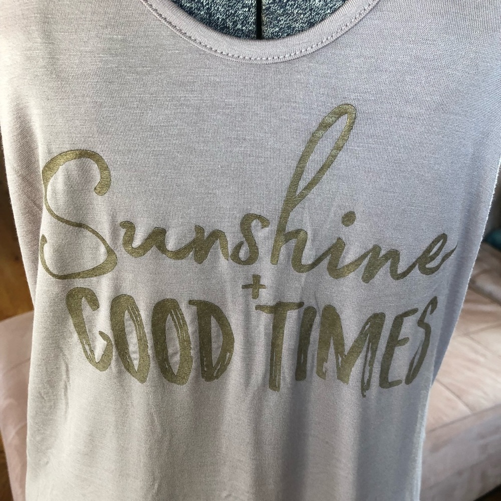 SIZE M & L NWT “SUNSHINE+ GOOD TIMES” TANK TOP - Picture 3 of 5